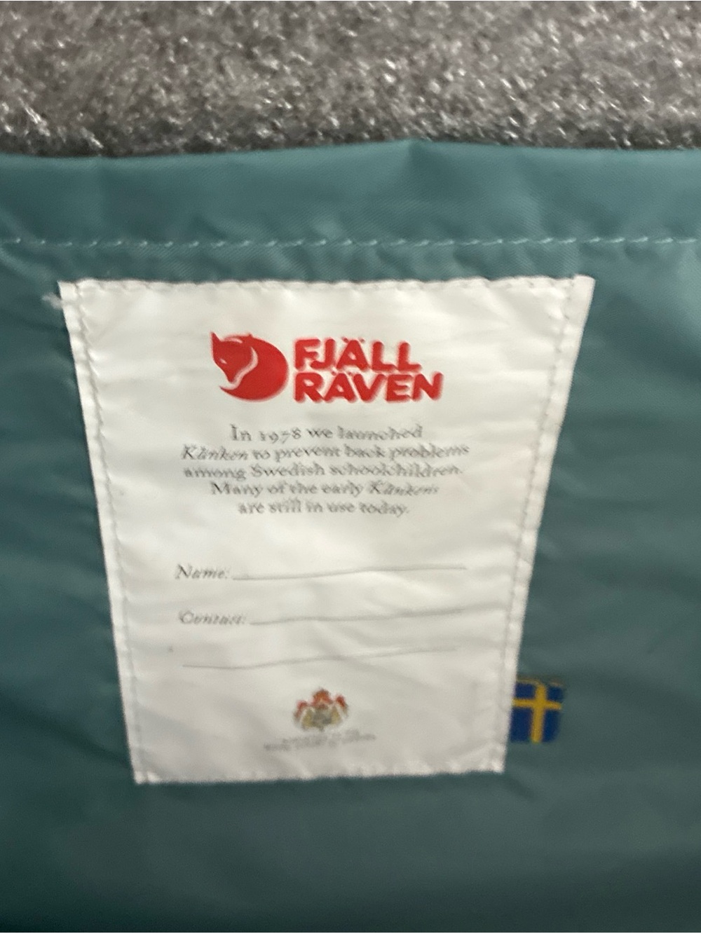 Fjallraven Kanken 23510 Backpack Seat Pad Blue Gray Travel School - Picture 11 of 14